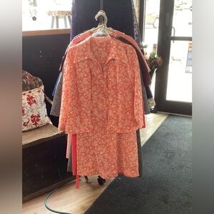 Circle and Scratch Patterned Vintage Dress